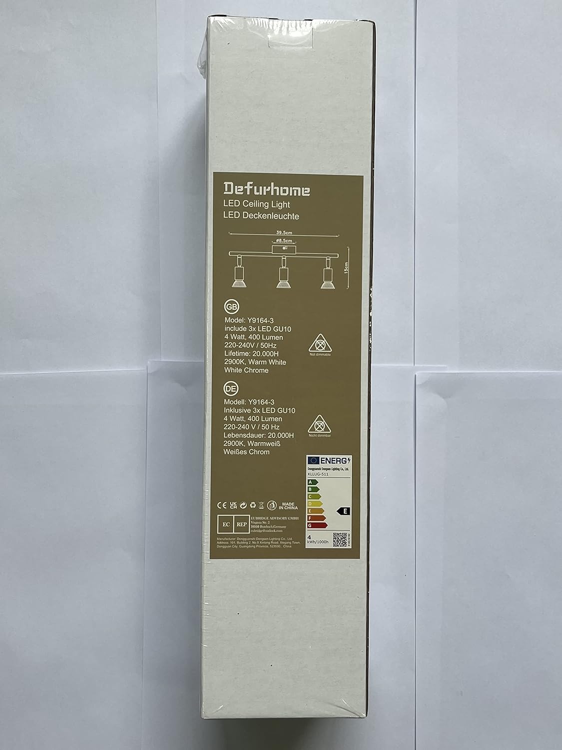Defurhome LED Deckenleuchte Drehbar, 3 Flammig LED Strahler Deckenlampe Spot,Modern Deckenstrahler (Weißes Chrom) für Küche, Wohnzimmer, Schlafzimmer, inkl. 3 x 4 W GU10 LED Lampen (400LM, warmweiß) [Energieklasse E]