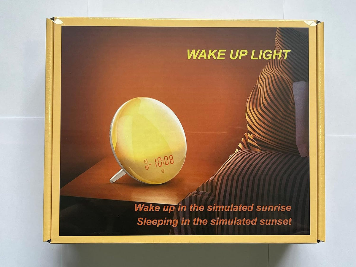 Defurhome Wake Up Licht Lichtwecker - Radiowecker Sonnenaufgang Sonnenuntergang mit Dual Wecker, 7 Farben Licht,7 natürlichen Sounds & FM Radio & Snooze Funktion für Erwachsene & Kinder [Energieklasse G]