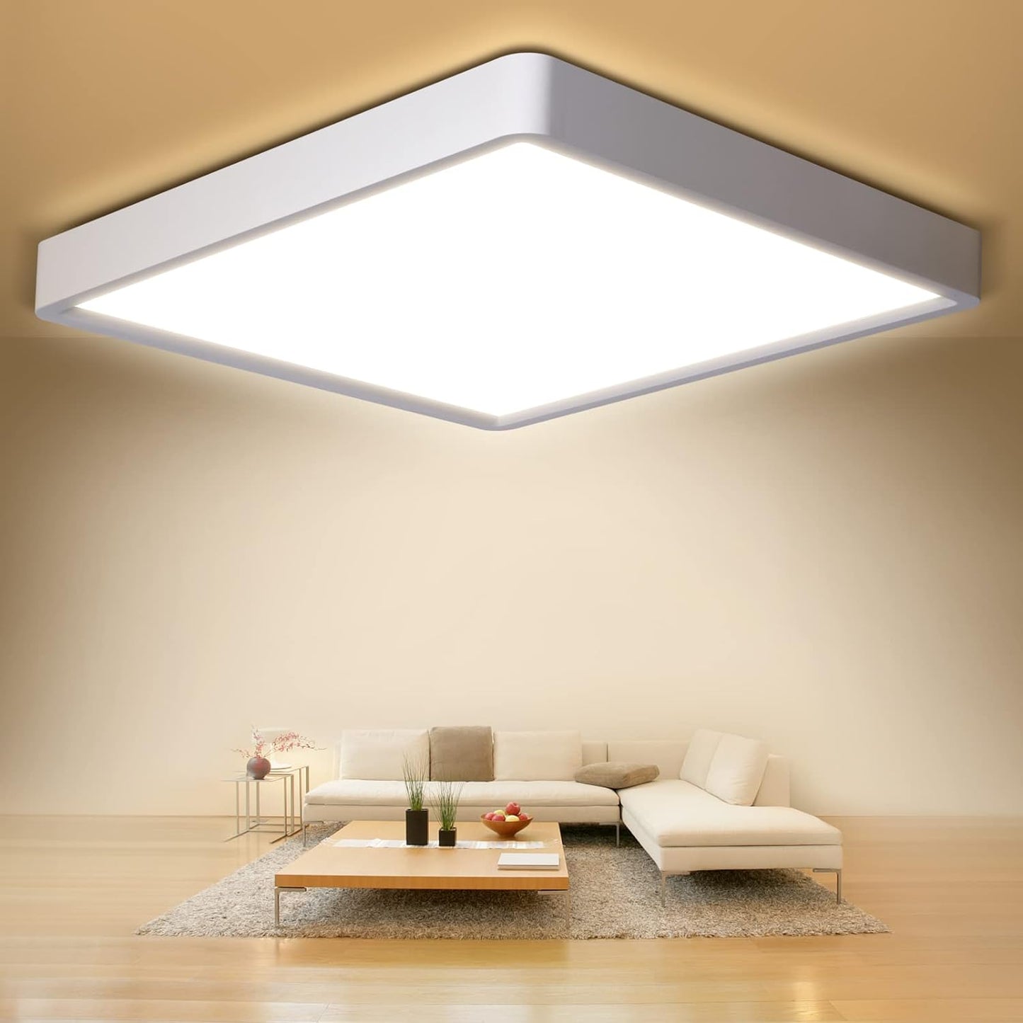 Defurhome Quadrat Deckenleuchte Flach,24W(Ersetzt 150W Glühbirne),2200LM,IP54 Wasserfest Badlampe,3cm Ultra Dünn,4000k Neutralweißer,Ideal für Schlafzimmer,Wohnzimmer,Küche,Flur,30cm(Weiß) [Energieklasse F]