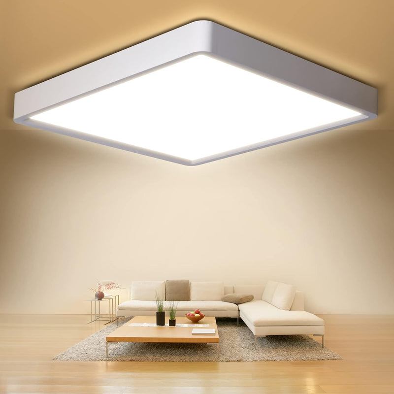 Defurhome Quadrat Deckenleuchte Flach,24W(Ersetzt 150W Glühbirne),2200LM,IP54 Wasserfest Badlampe,3cm Ultra Dünn,4000k Neutralweißer,Ideal für Schlafzimmer,Wohnzimmer,Küche,Flur,30cm(Weiß) [Energieklasse F]
