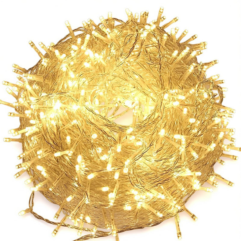 Defurhome Fairy Lights Indoor with Timer,20m 200 LED 8 Mode Christmas Lights, IP54 Waterproof Electric String Lights for Party Christmas Tree Decorations, Warm White