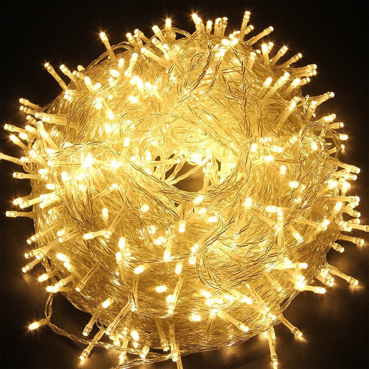 Defurhome Fairy Lights Indoor with Timer,20m 200 LED 8 Mode Christmas Lights, IP54 Waterproof Electric String Lights for Party Christmas Tree Decorations, Warm White