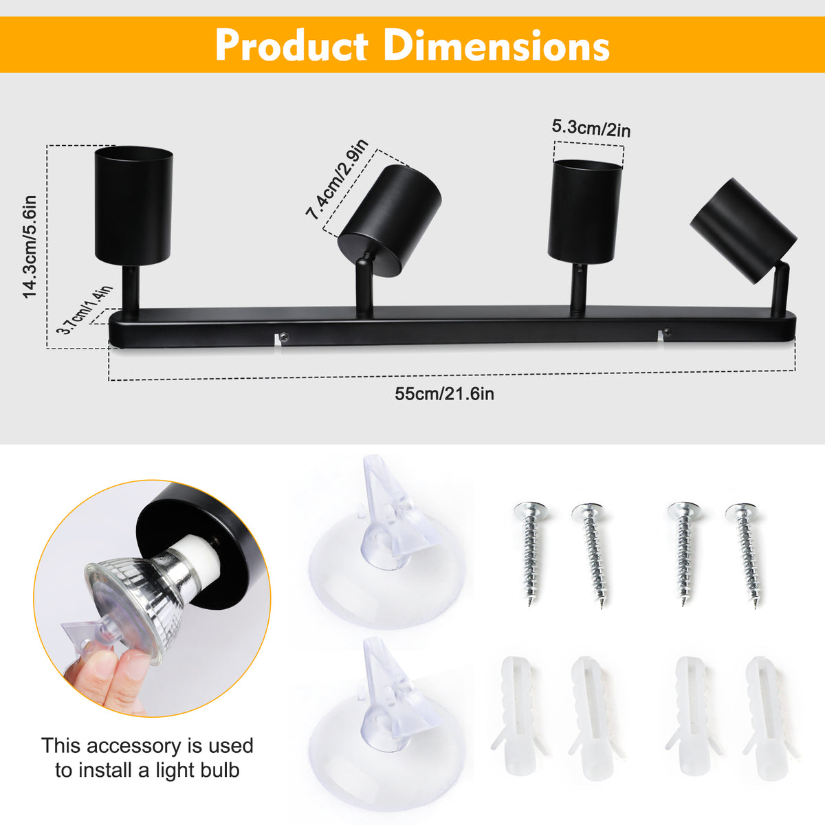 Defurhome 4 Way Spotlight Ceiling Lights, Modern Kitchen Ceiling Lamps Fittings Black, Industrial Ceiling Spots Wall Lights, Adjustable GU10 Spotlights for Bedroom Living Room,Bulbs Not Included