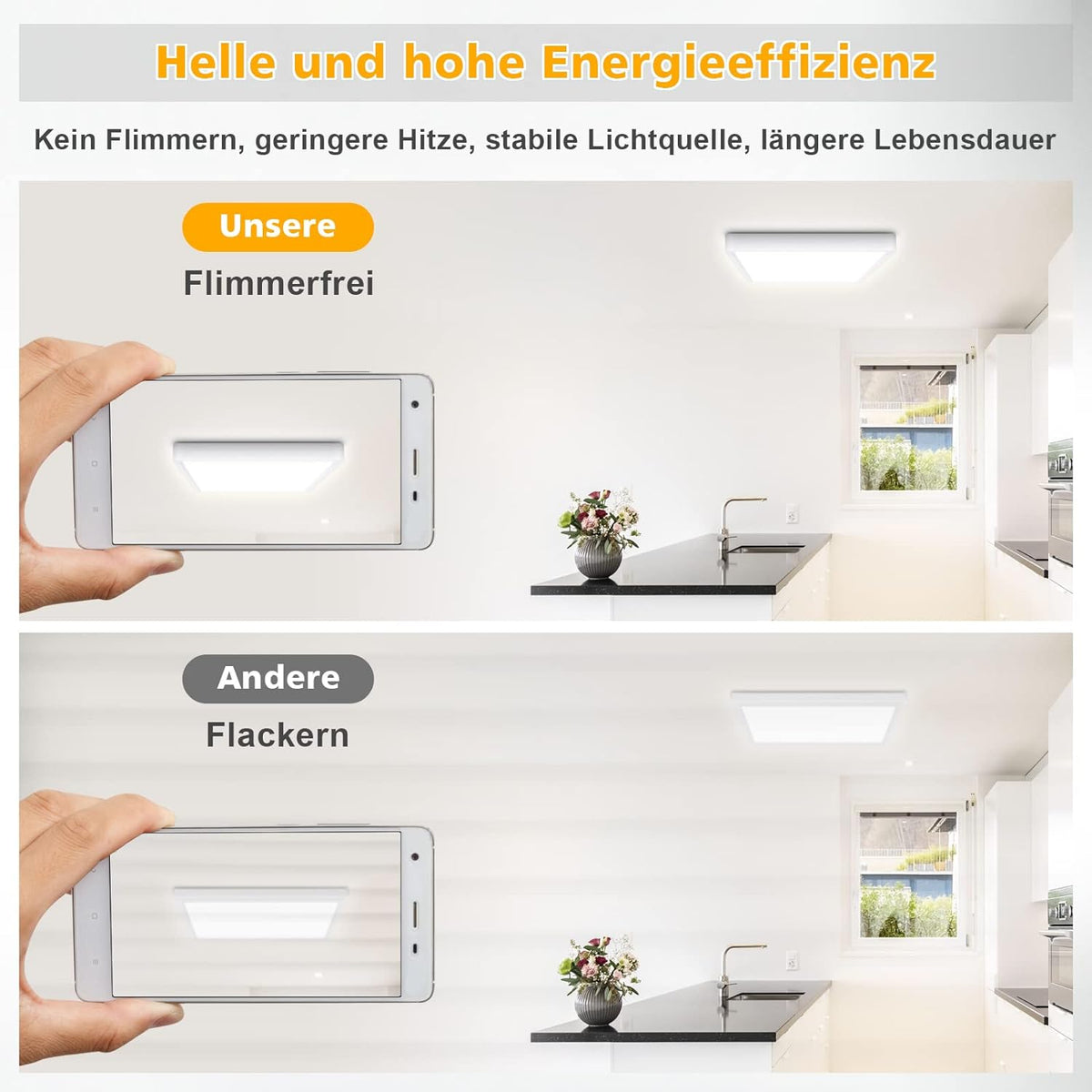 Defurhome Quadrat Deckenleuchte Flach,24W(Ersetzt 150W Glühbirne),2200LM,IP54 Wasserfest Badlampe,3cm Ultra Dünn,4000k Neutralweißer,Ideal für Schlafzimmer,Wohnzimmer,Küche,Flur,30cm(Weiß) [Energieklasse F]