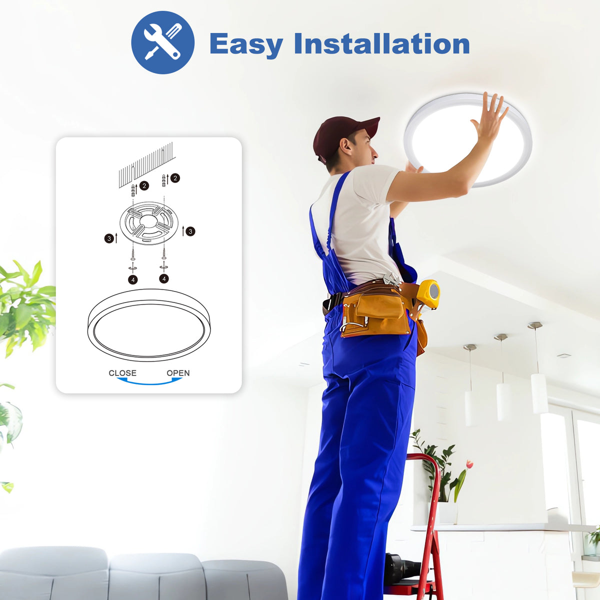 Defurhome Bathroom Ceiling Light,15W,5000K Daylight White Lighting Apparatus, Waterproof IP54 Lighting Installations,Dome,Modern,Flush Ceiling Light for Kitchen,Toilet,Porch,Bedroom,Ø18CM(White)