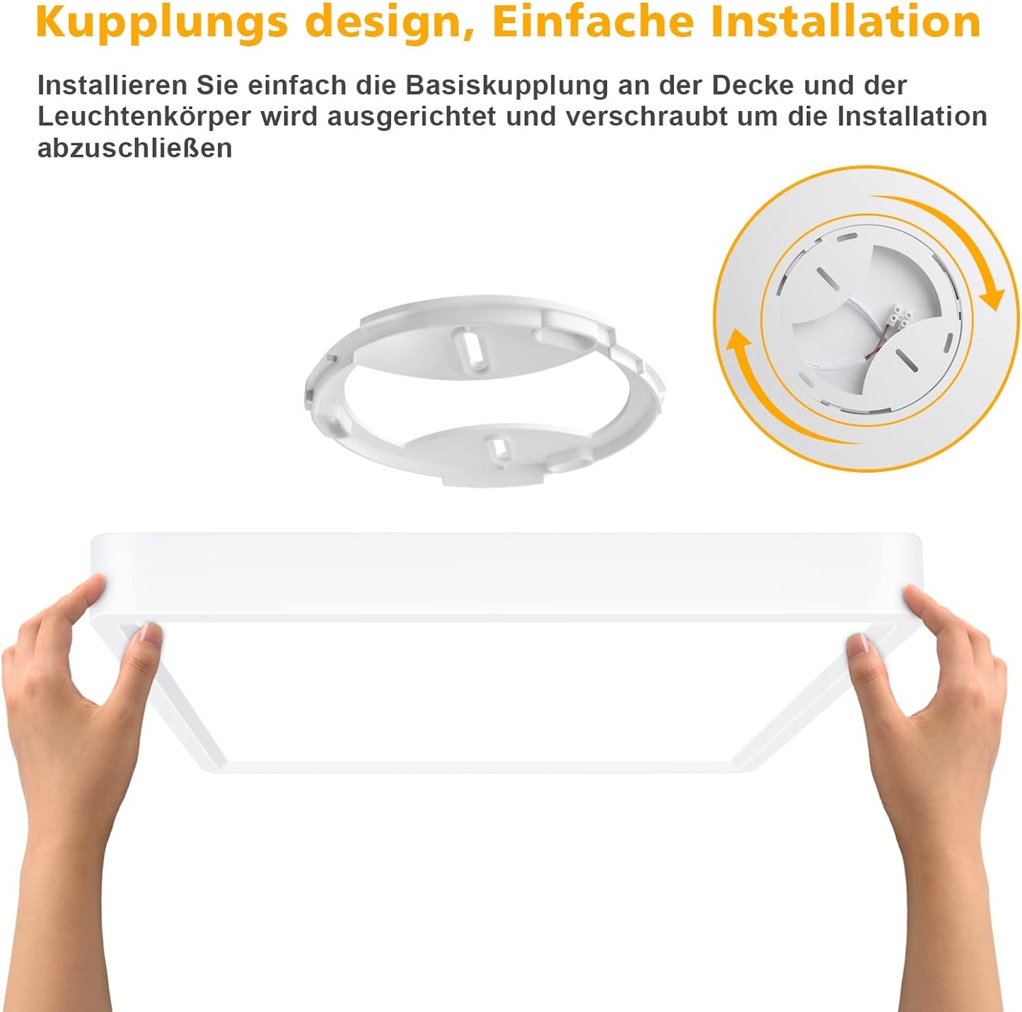 Defurhome Quadrat Deckenleuchte Flach,24W(Ersetzt 150W Glühbirne),2200LM,IP54 Wasserfest Badlampe,3cm Ultra Dünn,4000k Neutralweißer,Ideal für Schlafzimmer,Wohnzimmer,Küche,Flur,30cm(Weiß) [Energieklasse F]