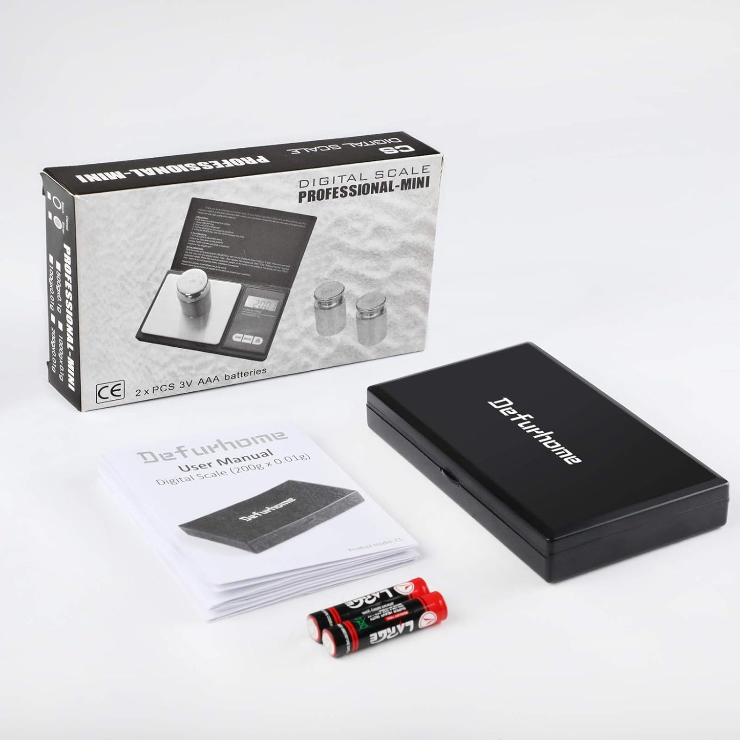 Defurhome 200g / 0,01g Taschenwaage, mit beleuchteter LCD-Anzeige Digitale Waage Feinwaage Digitalwaage/Goldwaage/Münzwaage