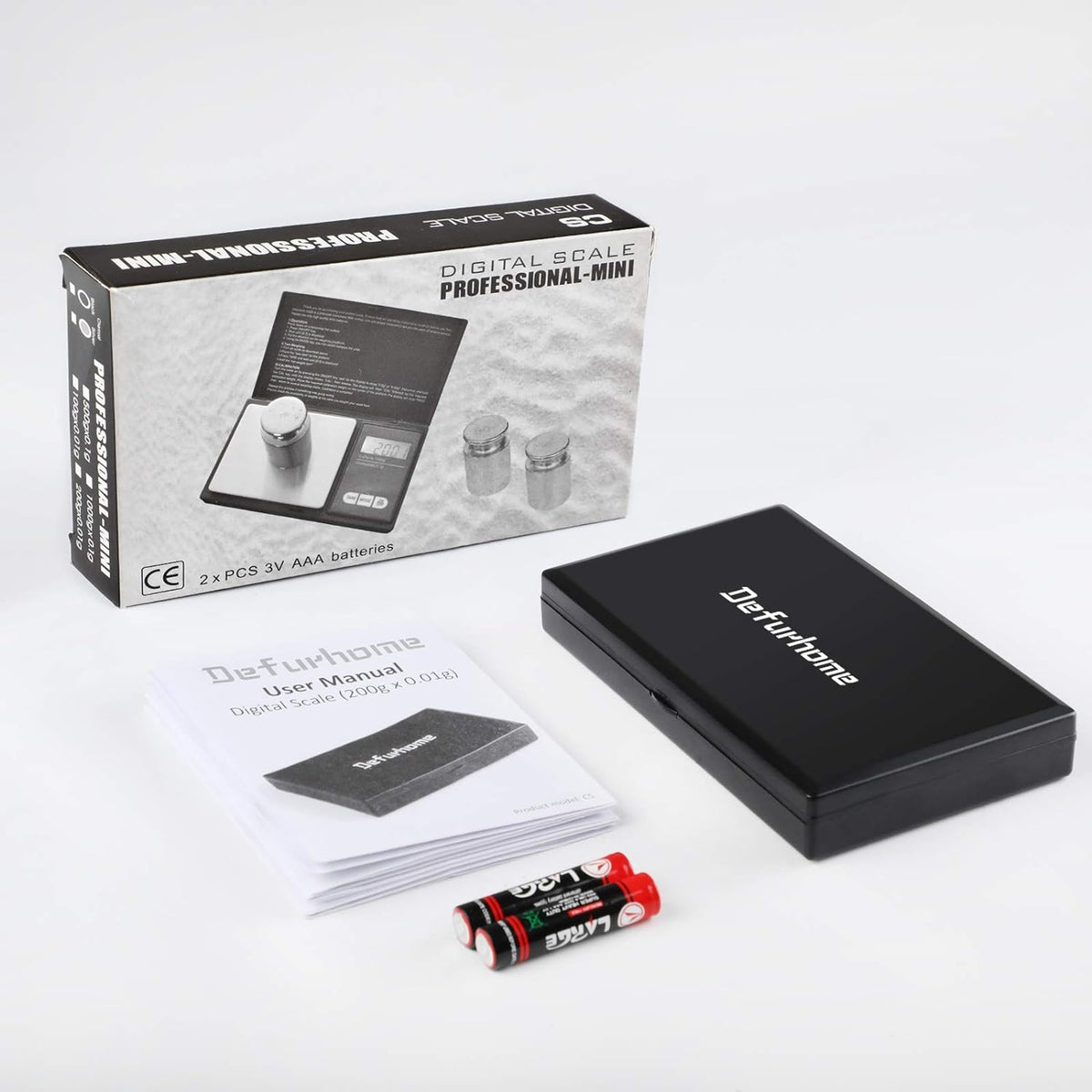 Defurhome 200g / 0,01g Taschenwaage, mit beleuchteter LCD-Anzeige Digitale Waage Feinwaage Digitalwaage/Goldwaage/Münzwaage