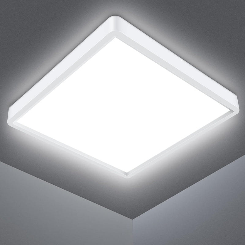 Defurhome LED Ceiling Light, 24W (150W Equivalent), 2200LM, 5000K Daylight White,Waterproof IP54,Flush Mount,Modern Ceiling Light for Bathroom,Kitchen,Office,Bedroom,Utility Room,30cm(White) [Energy Class F]