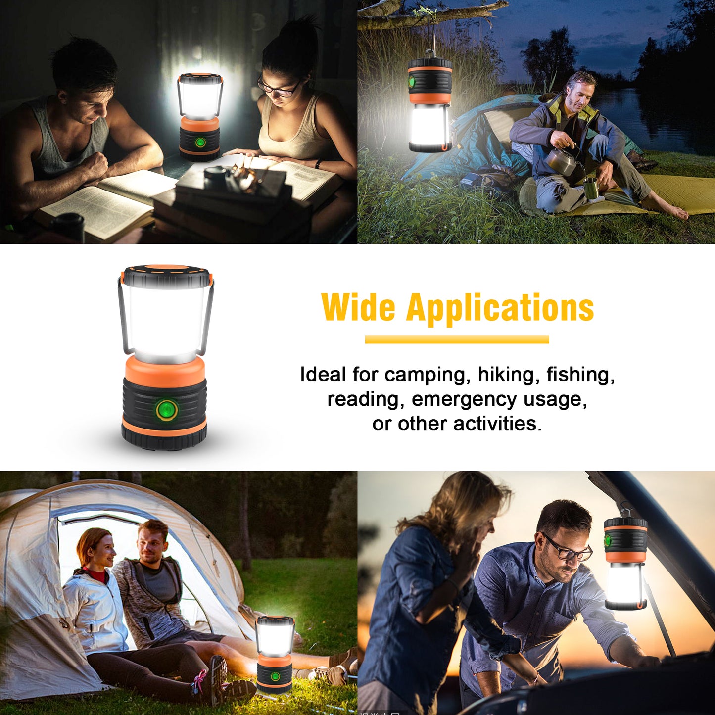 Defurhome Camping Lantern Rechargeable,Led Camping Lights Lamp,Battery Operation Emergency Electric Lanterns Light for Power Cuts, Storm, Emergency Lighting, Fishing, Hiking