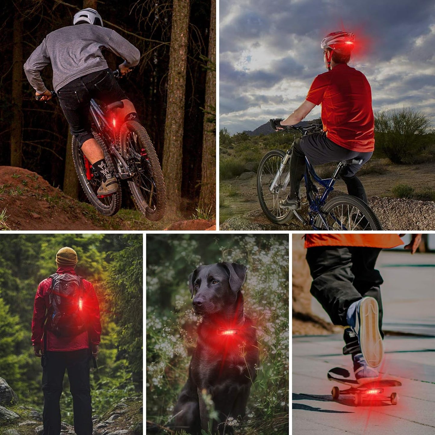 Defurhome LED Rear Bike Tail Light 2 Pack, Ultra Bright USB Rechargeable Bicycle Taillights, Waterproof Bike Back Light for Cycling Helmet Safety Warning Strobe, 4 Light Mode Options