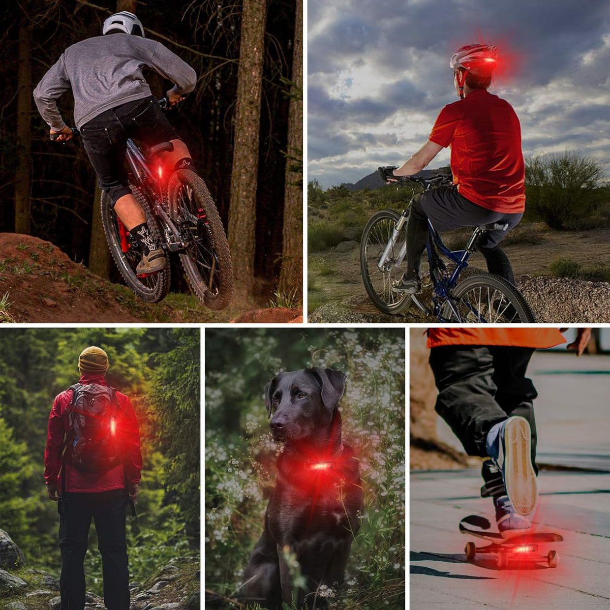 Defurhome LED Rear Bike Tail Light 2 Pack, Ultra Bright USB Rechargeable Bicycle Taillights, Waterproof Bike Back Light for Cycling Helmet Safety Warning Strobe, 4 Light Mode Options