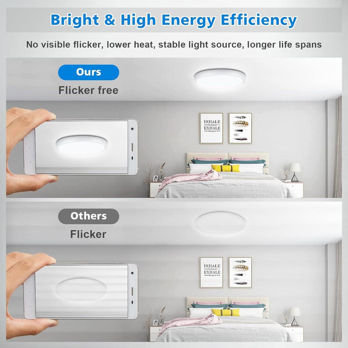 Defurhome Bathroom Ceiling Light, 24W (150W Equivalent), 2200LM, 5000K Daylight White,IP54 Waterproof, Flush Mount,Modern Ceiling Light for Living Room,Kitchen,Porch,Bedroom,Ø30CM(White) [Energy Class F]