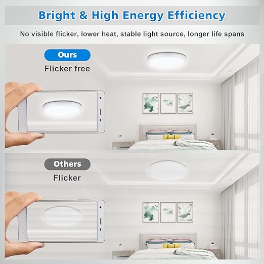 Defurhome Bathroom Ceiling Light,18W 1500LM,100W Equivalent,5000K Daylight White, Waterproof IP54,Dome,Modern,Flush Ceiling Light for Kitchen,Toilet,Porch,Bedroom,Utility Room,Ø22CM(White) [Energy Class F]