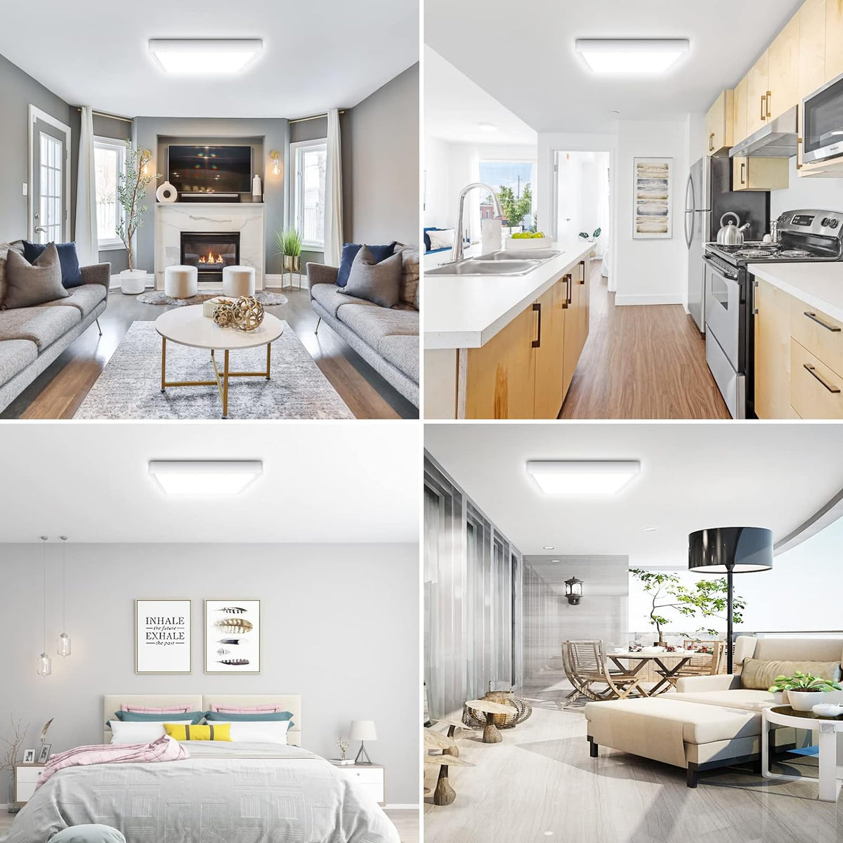 Defurhome LED Ceiling Light, 24W (150W Equivalent), 2200LM, 5000K Daylight White,Waterproof IP54,Flush Mount,Modern Ceiling Light for Bathroom,Kitchen,Office,Bedroom,Utility Room,30cm(White) [Energy Class F]