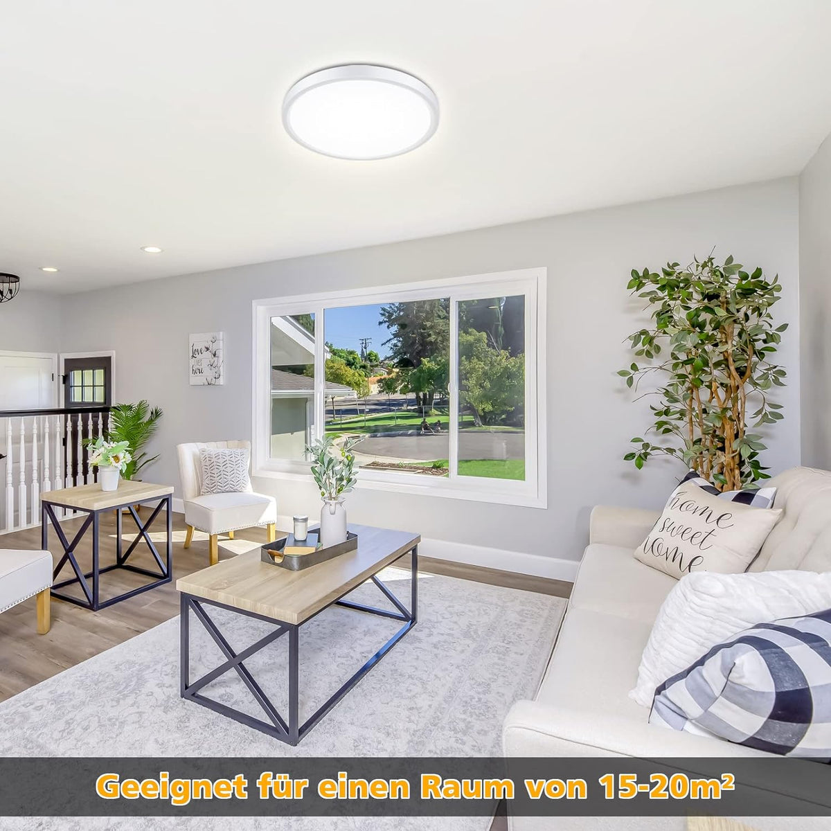 Defurhome Rund Deckenleuchte Flach,24W(Ersetzt 150W Glühbirne),2200LM,IP54 Wasserfest Badlampe,2,5cm Ultra Dünn,4000K Neutralweiß,Ideal für Schlafzimmer,Wohnzimmer,Küche,Esszimmer,Ø30cm(Weiß) [Energieklasse F]