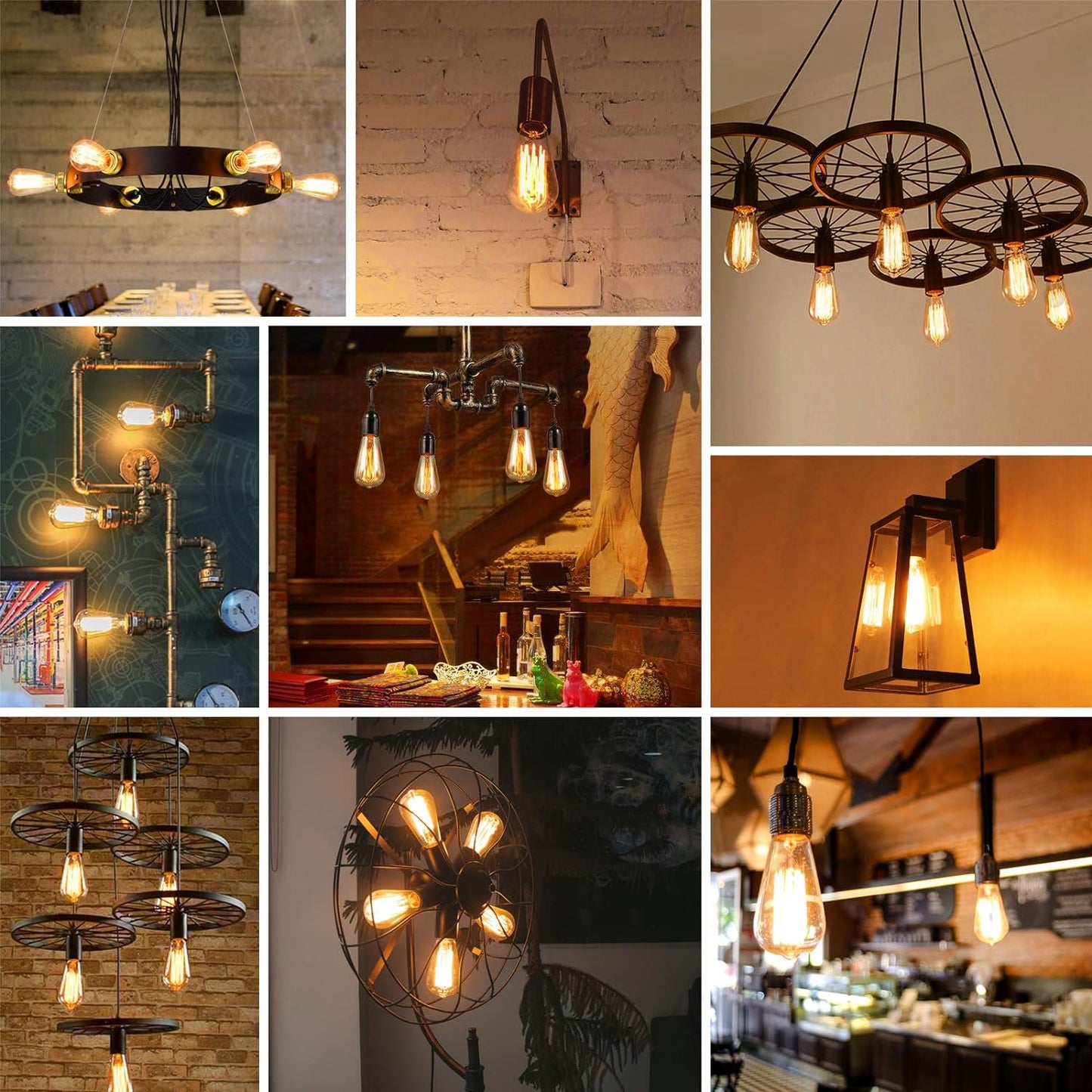 Defurhome Edison LED Vintage Light Bulb, E27 ST58 Warm White (2500K), 700 lumens, 6W (Replaces 60W) Ideal for Nostalgia and Retro Lighting in The House café bar - 5 Pieces [Energy Class A+]