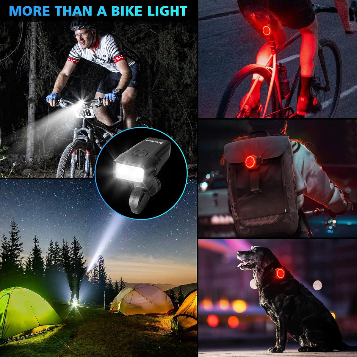 Defurhome 5000mAh Bike Lights Set, Super Bright Powerful LED USB Type C Rechargeable Front Headlight and Back Taillight,4 Modes, Waterproof for Road Mountain Night Riding