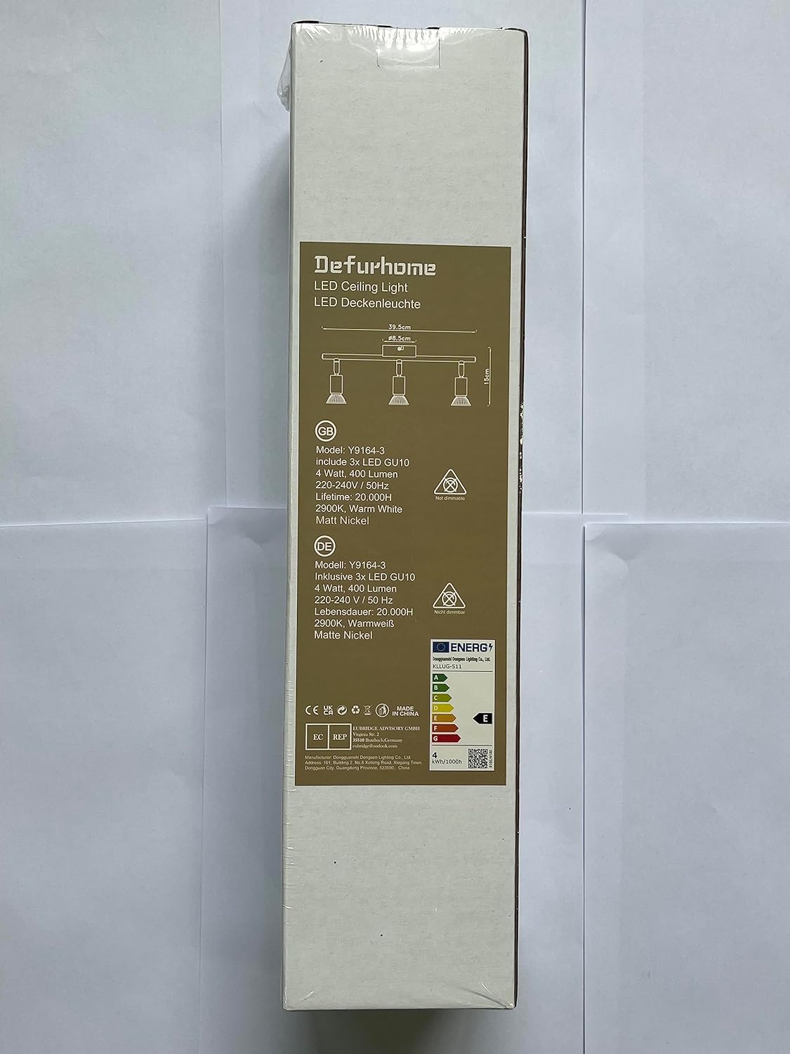 Defurhome LED Deckenleuchte Drehbar, 3 Flammig LED Strahler Deckenlampe Spot,Modern Deckenstrahler (Mattes Nickel), inkl. 3 x 4W GU10 LED Lampen (400LM, warmweiß) [Energieklasse E]