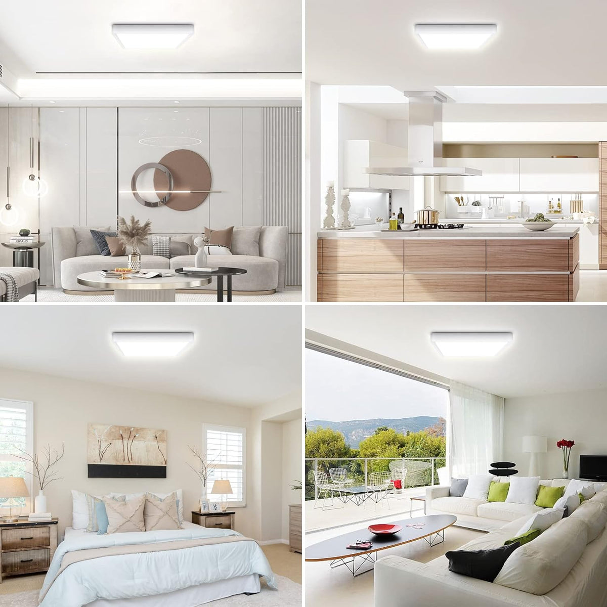 Defurhome Quadrat Deckenleuchte Flach,24W(Ersetzt 150W Glühbirne),2200LM,IP54 Wasserfest Badlampe,3cm Ultra Dünn,4000k Neutralweißer,Ideal für Schlafzimmer,Wohnzimmer,Küche,Flur,30cm(Weiß) [Energieklasse F]