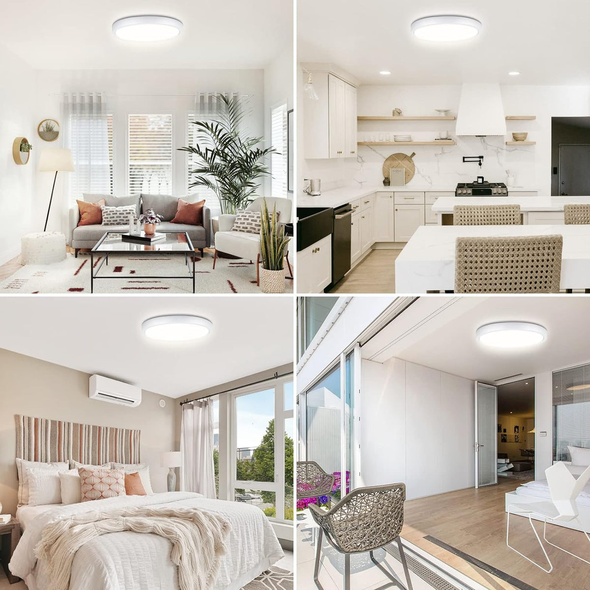 Defurhome Rund Deckenleuchte Flach,24W(Ersetzt 150W Glühbirne),2200LM,IP54 Wasserfest Badlampe,2,5cm Ultra Dünn,4000K Neutralweiß,Ideal für Schlafzimmer,Wohnzimmer,Küche,Esszimmer,Ø30cm(Weiß) [Energieklasse F]